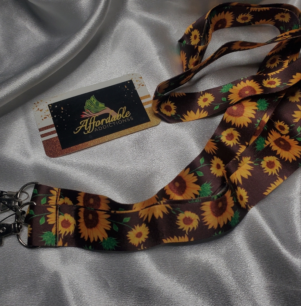 Sunflower Print Lanyard
